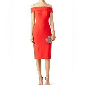 Theia Poppy Off Shoulder Sheath dress size 4